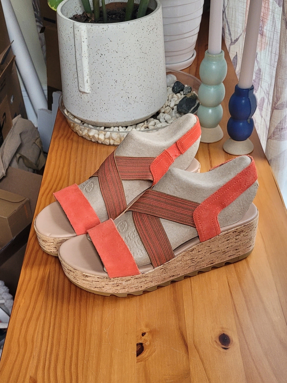 Sorel Cameron Flatform Slingback Wedge Sandals Size 10.5 EUC